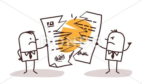 Businessmen Breaking A Contract Stock Illustration