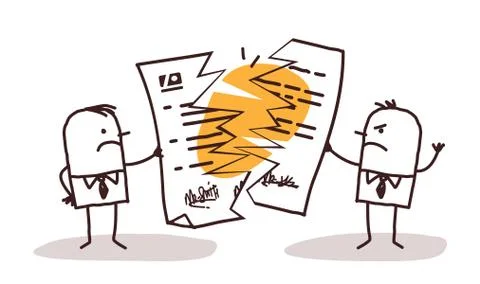 Businessmen Breaking A Contract Stock Illustration