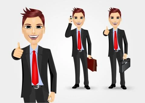 Businessmen with briefcases Illustrazione stock