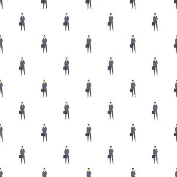 Businessmen carrying briefcases creating a repeating flat design pattern Stockillustratie