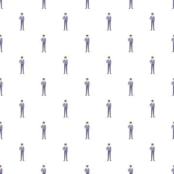 Businessmen characters standing in rows creating seamless pattern Stock-Illustration