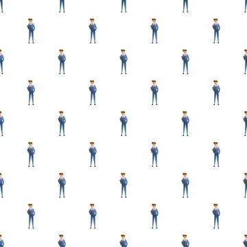 Businessmen characters working with documents seamless pattern Stock Illustration