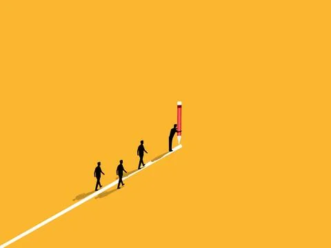 Businessmen charting a path for their colleagues to follow Illustrazione stock