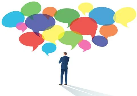 Businessmen with chat bubble vector Stock Illustration