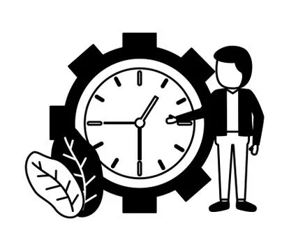 Businessmen clock time Stock Illustration