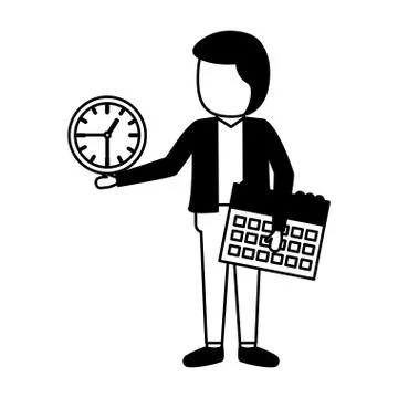 Businessmen clock time Stock Illustration
