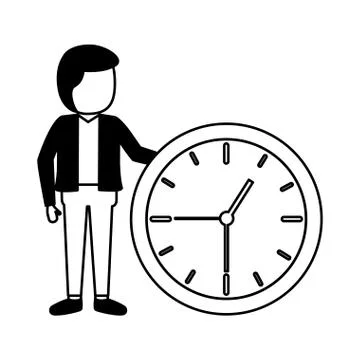 Businessmen clock time Stock Illustration