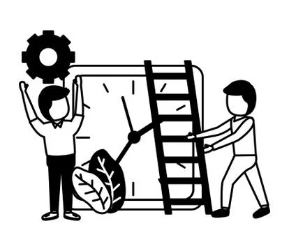 Businessmen clock time Illustrazione stock