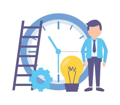Businessmen clock time Stock Illustration
