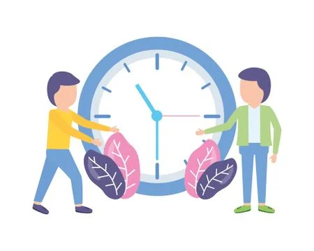 Businessmen clock time Stock Illustration