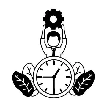 Businessmen clock time Stock Illustration