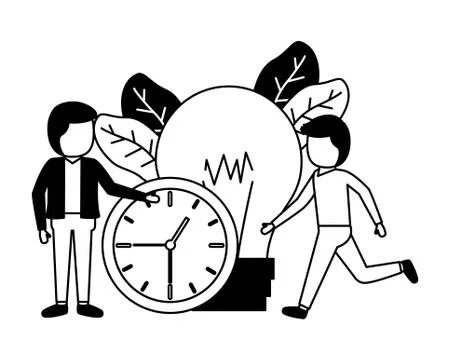 Businessmen clock time Stock Illustration