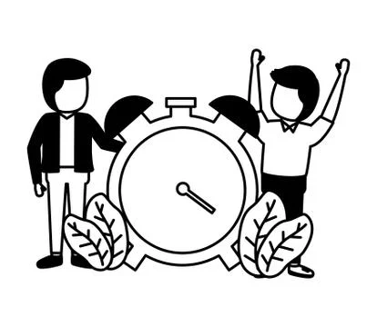 Businessmen clock time Stock Illustration
