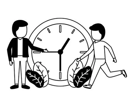 Businessmen clock time Illustrazione stock
