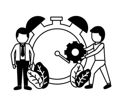 Businessmen clock time Stock Illustration