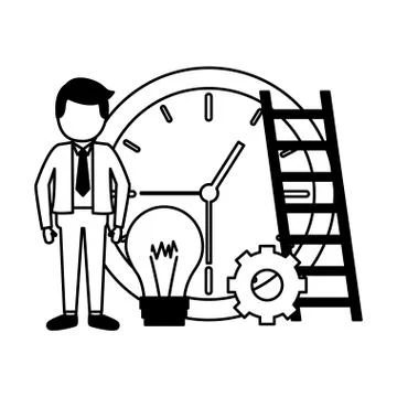 Businessmen clock time Stock Illustration