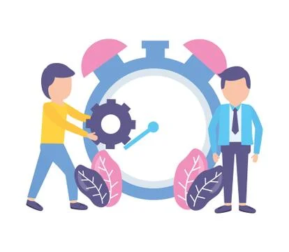 Businessmen clock time Stock Illustration