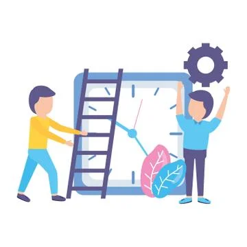 Businessmen clock time Stock Illustration