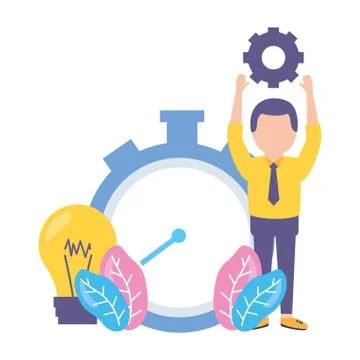 Businessmen clock time Stock Illustration