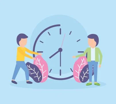 Businessmen clock time Stock Illustration