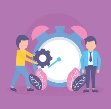 Businessmen clock time Stock Illustration