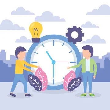 Businessmen clock time Stock Illustration