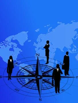 Businessmen on Compass Stock-Illustration