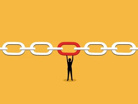Businessmen connect the chains together Stock Illustration
