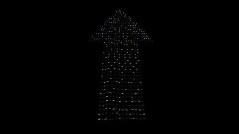 Businessmen crowd forming arrow shape pointing up back view hd against black 库存影片 120982954