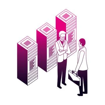Businessmen with data server center technology Illustrazione stock