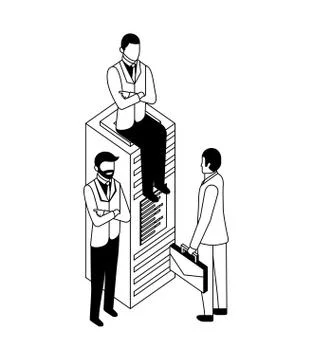 Businessmen database server technology work business Stock Illustration