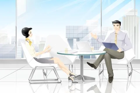 Businessmen in discussion Stock Illustration