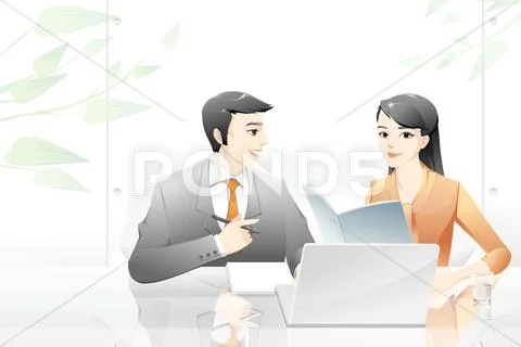 Businessmen in discussion Stock Illustration