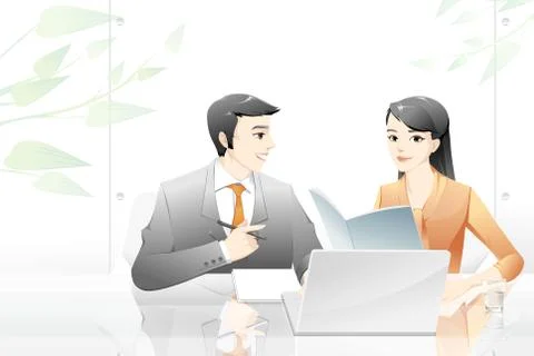 Businessmen in discussion Stock Illustration