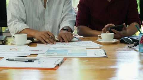 Businessmen drinking a coffee. Stock Footage 133126322