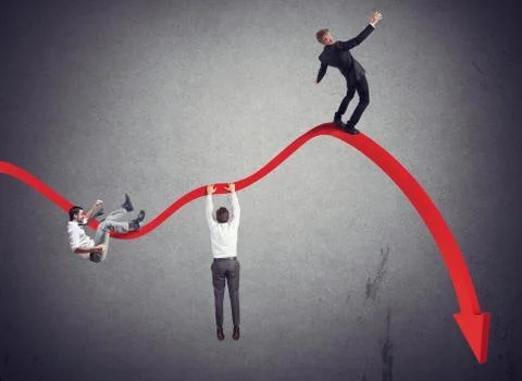 Businessmen falling down Illustrazione stock