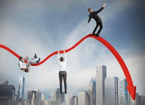 Businessmen falling down Stock Photos