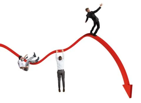 Businessmen falling down Stock Photos