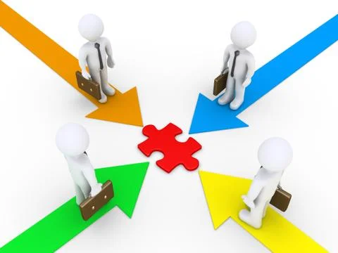 Businessmen find common solution Stock Illustration