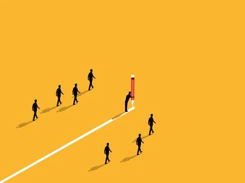 Businessmen follow the middle path Illustrazione stock