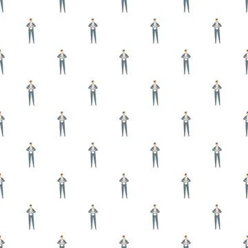 Businessmen getting ready in seamless pattern background Stockillustratie