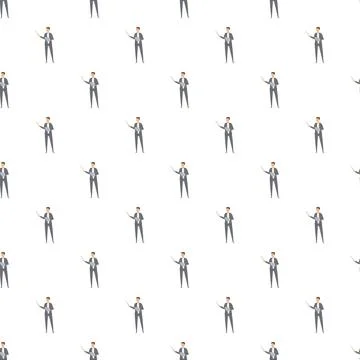Businessmen giving presentation with pointer seamless pattern Stock Illustration