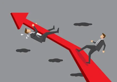 Businessmen on Graph Arrow Conceptual Vector Illustration Stock Illustration