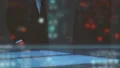The businessmen handshake above a screen on the hologram background. slow motion 4k or 4k+ Resolution