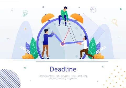 Businessmen Hard Working in Deadline Vector Poster Ilustración de archivo