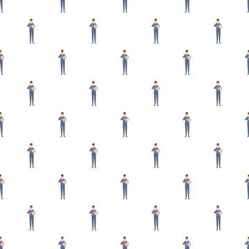 Businessmen holding compass finding direction seamless pattern 库存插图