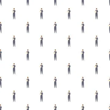 Businessmen holding documents seamless repeating pattern design Stock Illustration