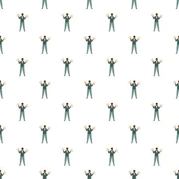 Businessmen holding documents seamless repeating pattern background Illustrazione stock