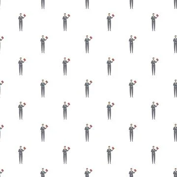 Businessmen holding red documents seamless pattern background Stock Illustration