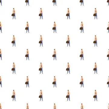 Businessmen pattern with briefcases on white background Stock Illustration